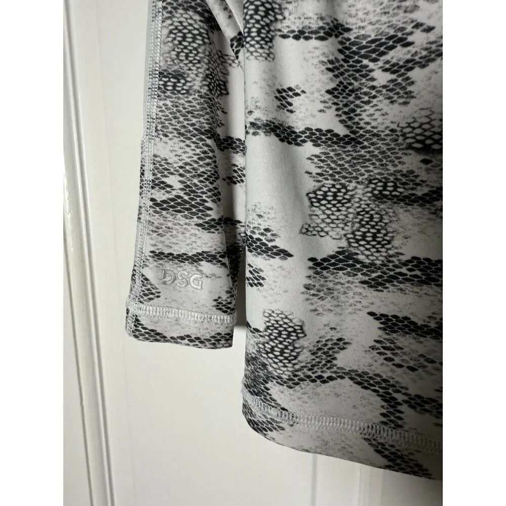 DSG Boys Gray & White Snake Skin Compression LS Shirt Size 2XS (4-5)